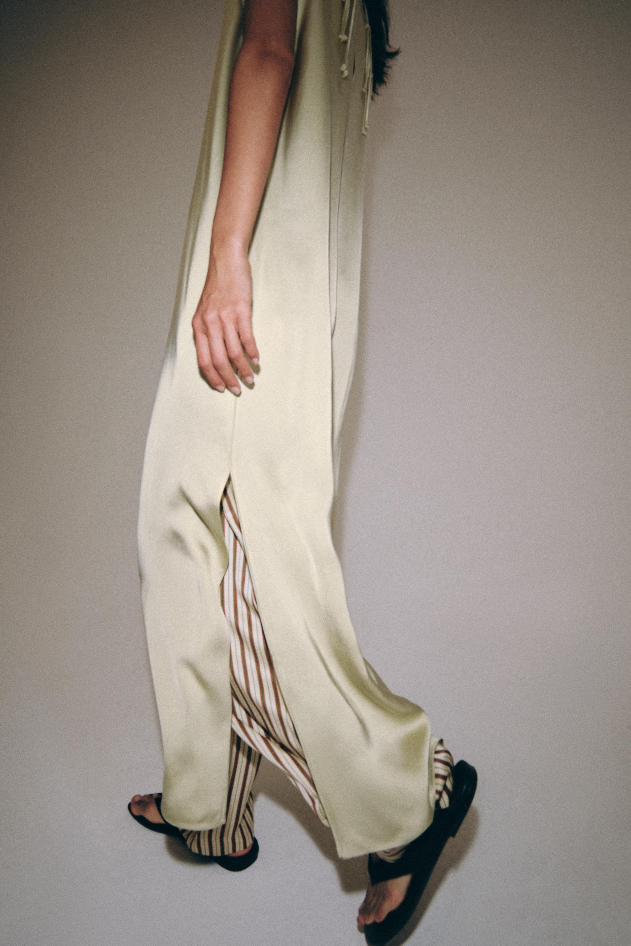 SATIN EFFECT FIREMAN CLASP DRESS ZW COLLECTION